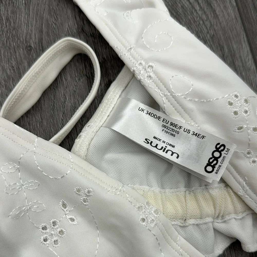NEW ASOS White Eyelet Bikini Set - Picture 3 of 5